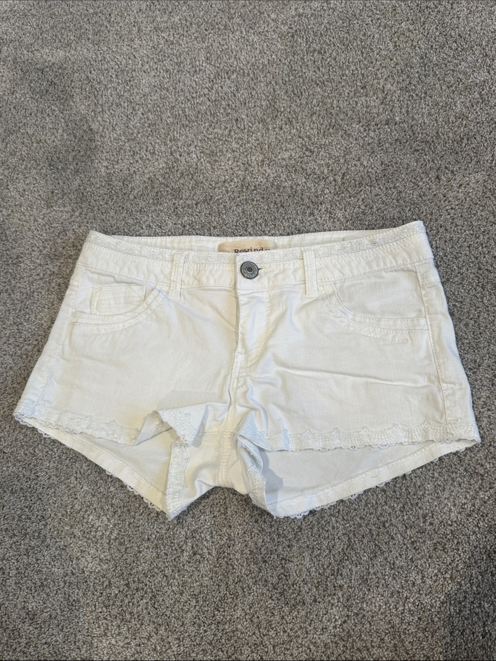 Rewind White Shortie Jean Shorts